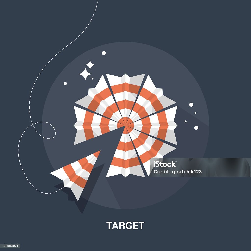 Target and goal flat modern design Origami stock vector