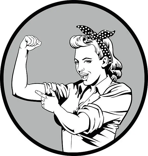 Vector illustration of Super Mom Showing Her Muscles