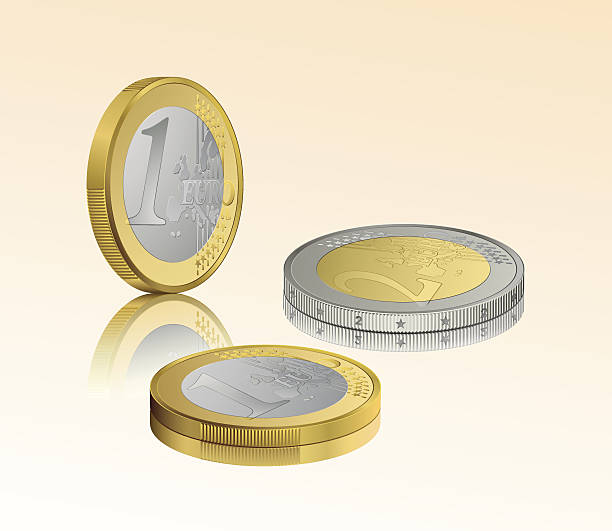 euro Euro coins. Vector illustration. Download contains EPS 8, AI 8, AI CS5, PDF, JPEG (6745 x 5848px), no transparencies. chocolate gelt stock illustrations