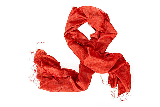 istock Female red scarf with fringes isolated on white background 514857551