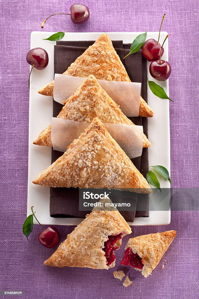 Danish Pastry Danish Pastry Cherry Turnovers Baked Pastry Item Stock Photo