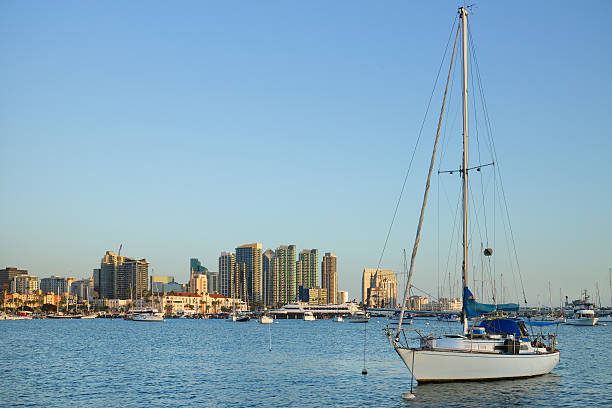 voiliers à san diego - day san diego california harbor downtown district photos et images de collection