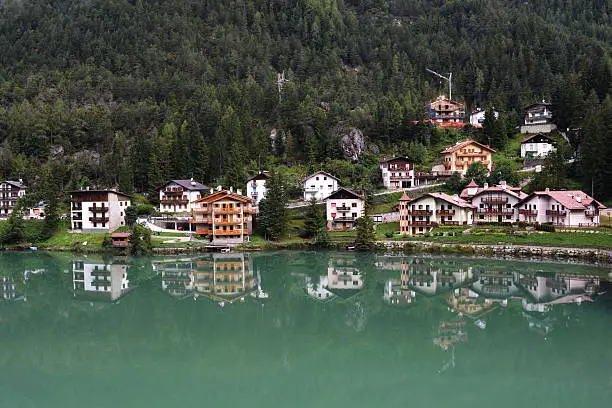 Alleghe Lake Houses, Italy countryside village