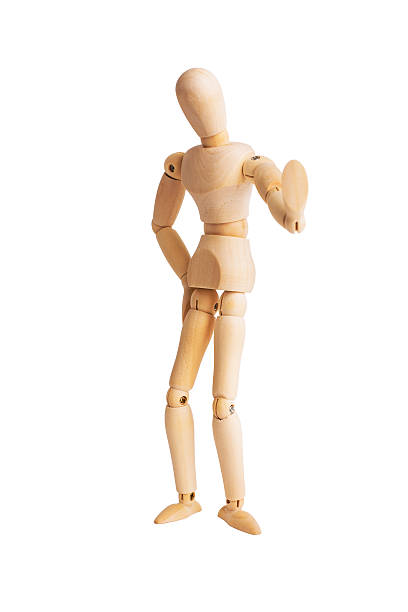 istock Wooden mannequin isolated on white 514911387