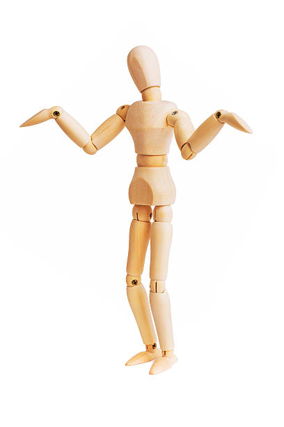 istock Wooden mannequin isolated on white 514911397