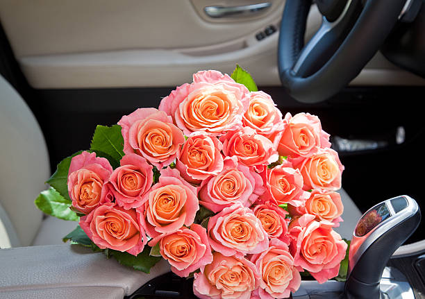 istock bouquet in a car seat 514913185