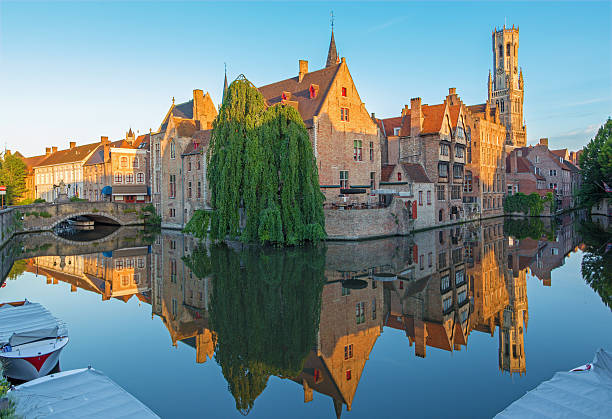 istock Bruges - View from the Rozenhoedkaai in morning light. 514913953