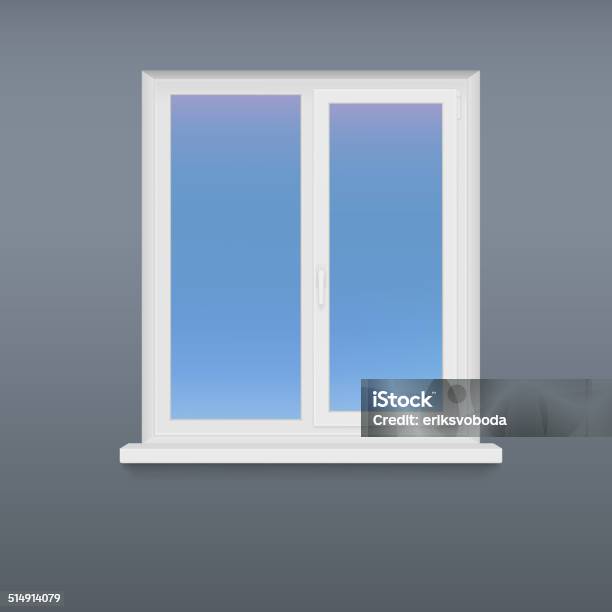 Closed White Plastic Window Stock Illustration - Download Image Now - Architecture, Blank, Blue