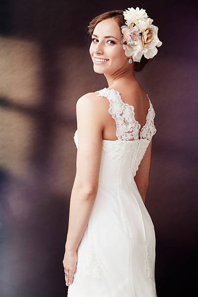 istock Glamorous young bride in wedding dress, smiling 514914773