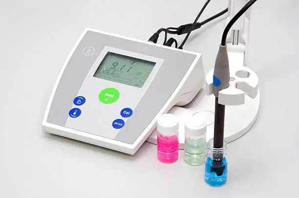 Photo of pH meter to measure the acidity-alkalinity of liquids