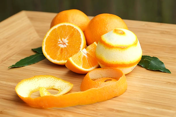 Peeled Oranges stock photo