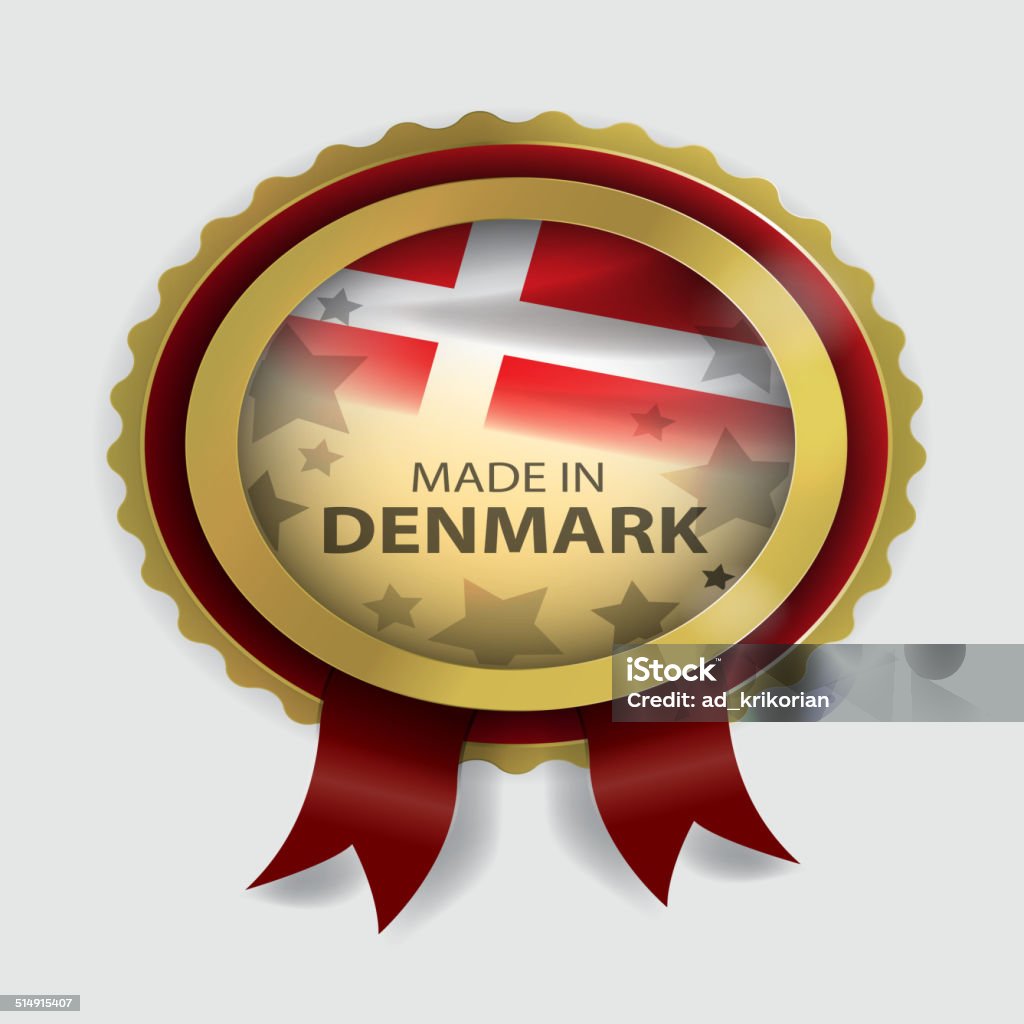 Feita na Dinamarca focas, Bandeira Dinamarquesa (vetores) - Vetor de Bandeira royalty-free