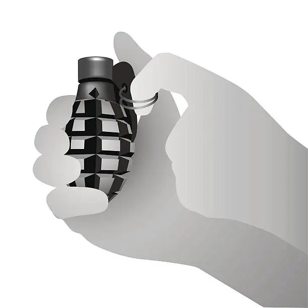 Vector illustration of Military hand grenade