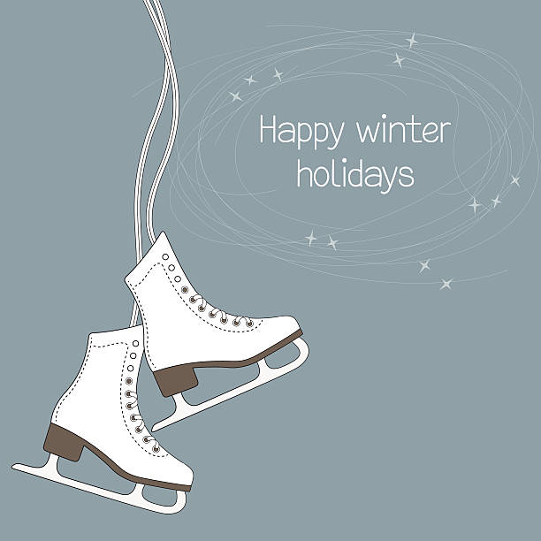 스케이트화 - ice skates stock illustrations