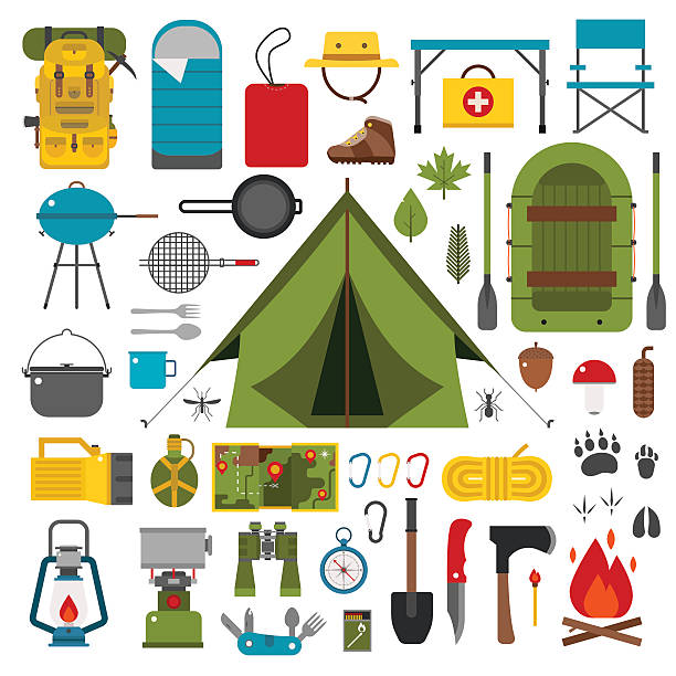 キャンプやハイキングベクトルのアイコン - food chain illustrations点のイラスト素材／クリップアート素材／マンガ素材／アイコン素材