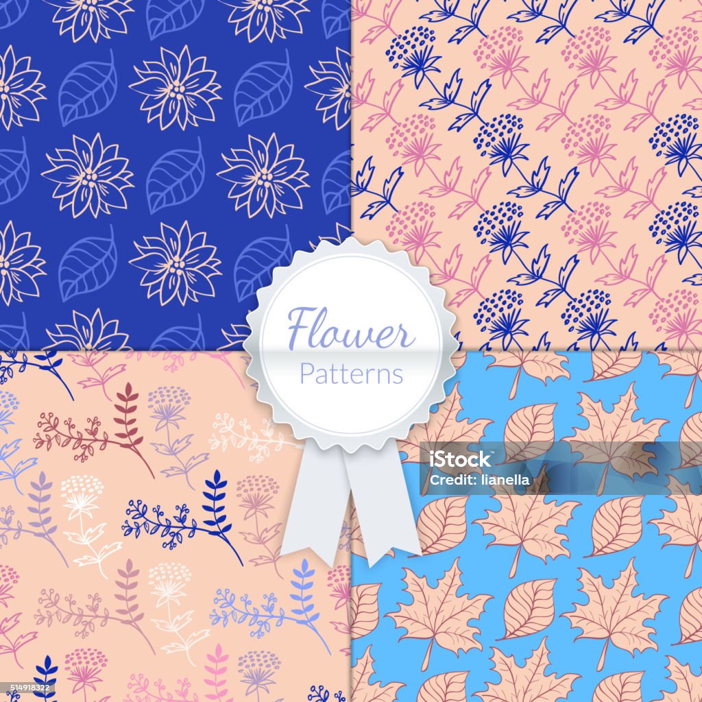Vector Floral Patterns Set Stock Illustration - Download Image Now ...