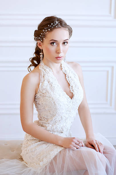 istock Princess style bride with crystal headpiece 514921616