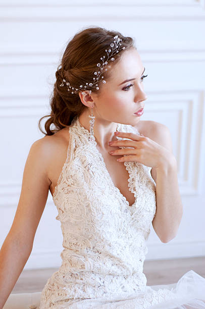 istock Princess style bride with crystal headpiece 514922772