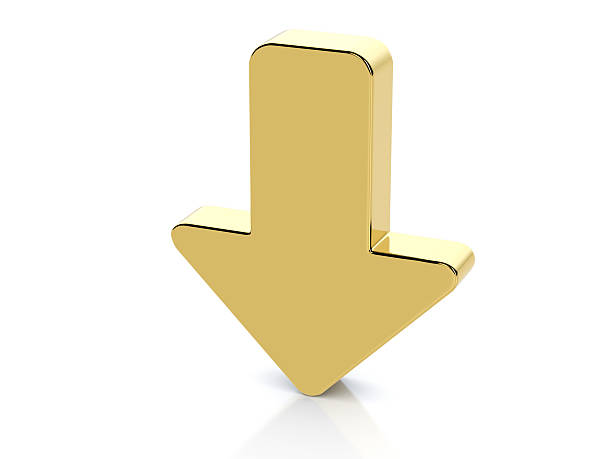 Golden arrow symbol on a white background.