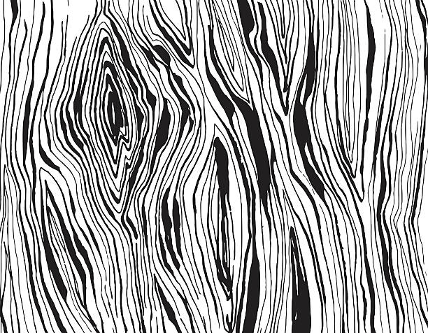 ilustraciones, imágenes clip art, dibujos animados e iconos de stock de handdrawnn textura sucia de madera. blanco y negro - knotted wood