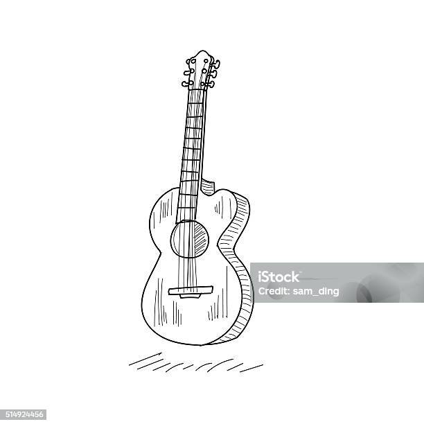 Guitar Stock Illustration - Download Image Now - Guitar, Line Art, Doodle