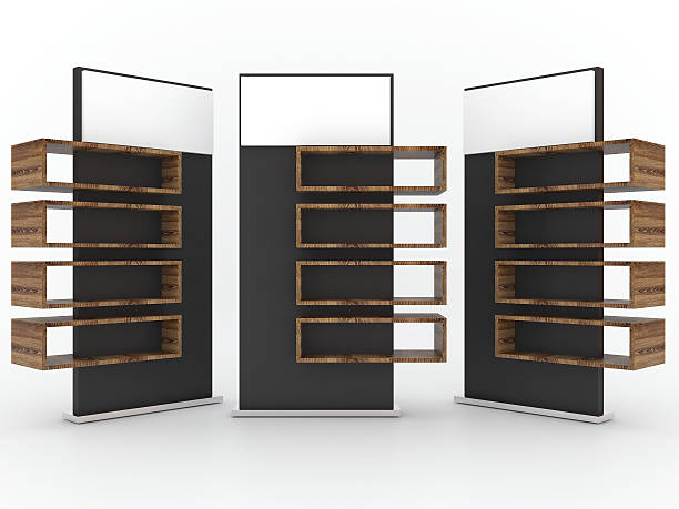 istock Color black with Wood shelves 514925504