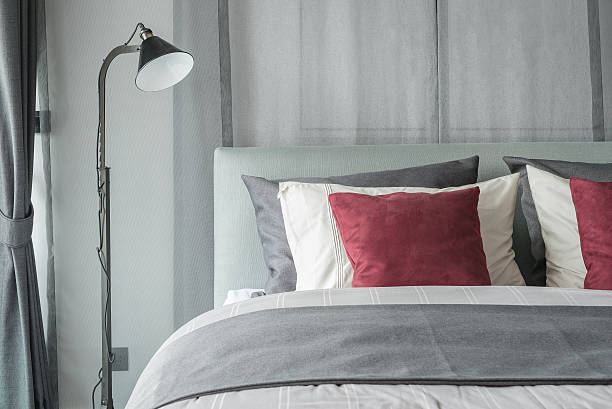 istock black lamp  in modern bedroom design 514925658