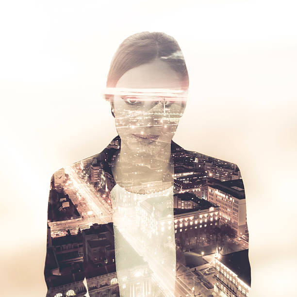 istock Double exposure with woman and city 514929814