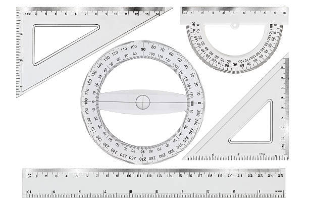 istock Set of white transparent rulers, isolated on white background 514930052