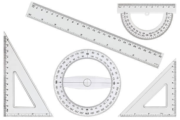 istock Set of white transparent rulers, isolated on white background 514930104