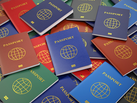 Pasaportes, de diferentes tipos. Viaje Turismo o concepto BAC aduana photo