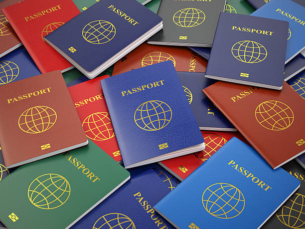 Passports, different types. Travel turism or customs concept bac Passports, different types. Travel turism or customs concept background. 3d customs official photos stock pictures, royalty-free photos & images