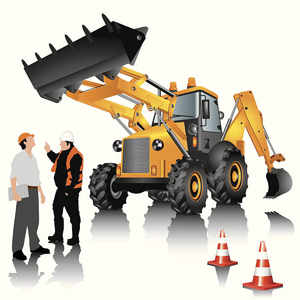 строительные машины - bulldozer dozer construction equipment construction machinery stock illustrations