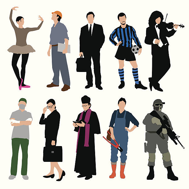 verschiedene jobs und uniformen - soccer vector silhouette professional sport stock-grafiken, -clipart, -cartoons und -symbole