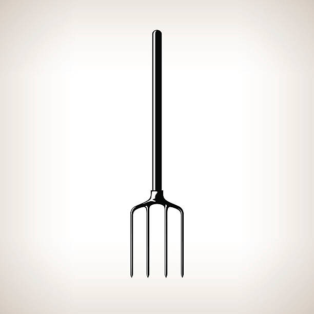 ogród sprzęt, widelec na ogród - gardening fork stock illustrations