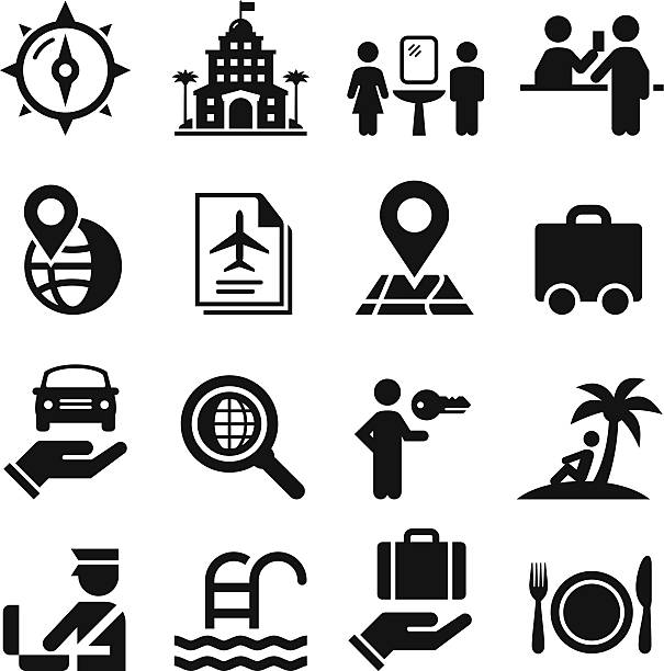 ilustrações de stock, clip art, desenhos animados e ícones de série de ícones-preto de transporte - eating silhouette men people