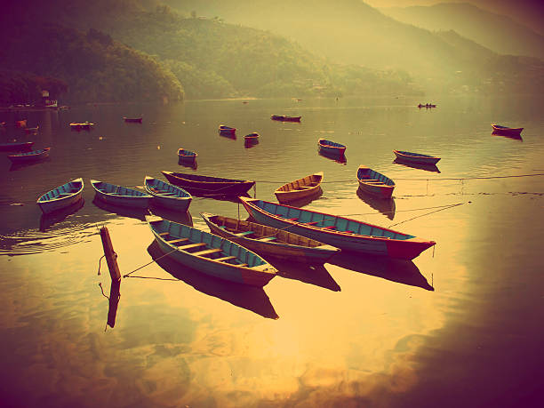 view of the Fewa lake in Pokhara