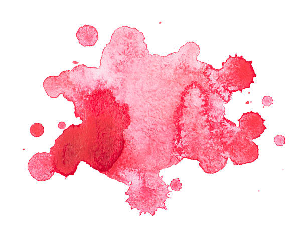istock Abstract watercolor aquarelle hand drawn red drop splatter stain art 514933315
