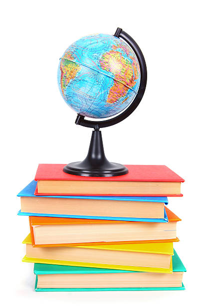 istock Books and the globe. On white background. 514933725
