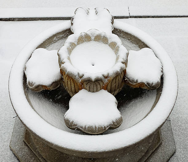 istock Flower pots filled with snow. 514933980