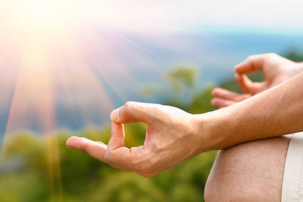 istock Yoga man in lotus pose 514934165