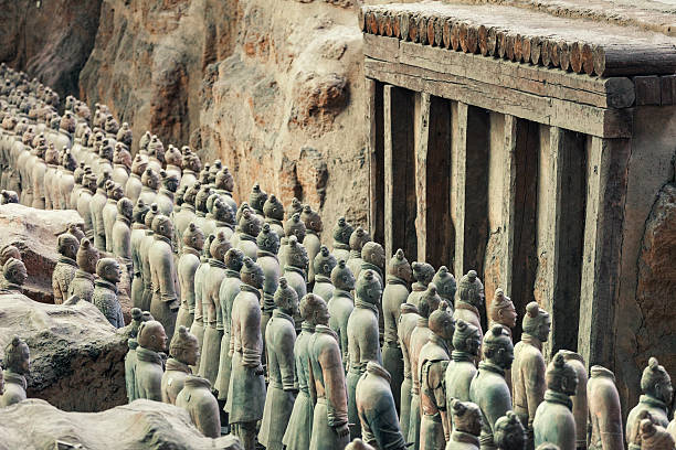 이 진시황 army - terracotta soldiers xian terracotta tomb 뉴스 사진 이미지