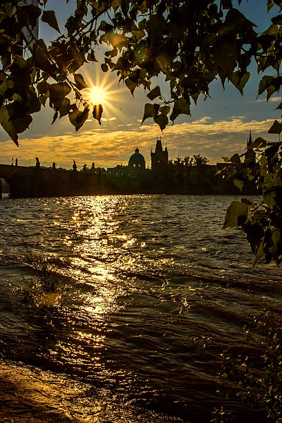 View of Charles Bridge over the River Vltava in Prague