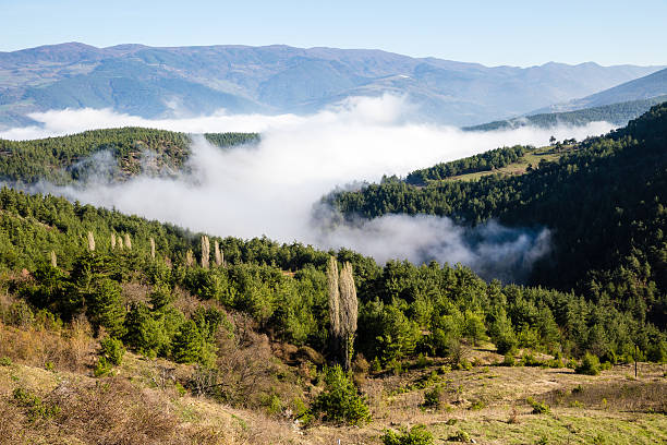 istock Spring landscape during the sunrise with foggy on Koroglu mounta 514936106