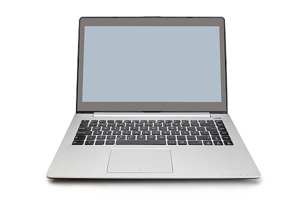 istock Office modern laptop isolated on white background. 514936360