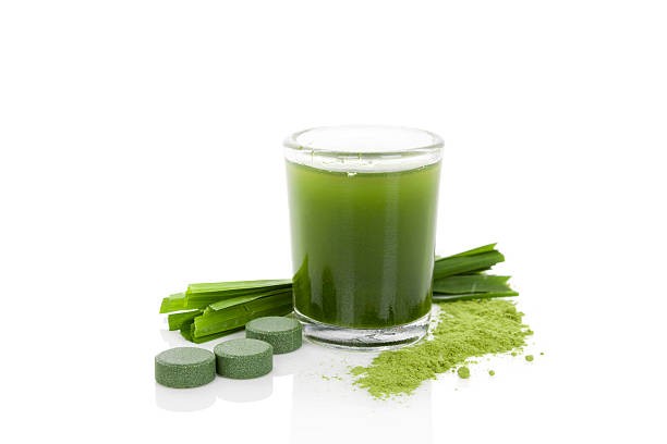 entgiften. - wheatgrass nutritional supplement antioxidant grass stock-fotos und bilder