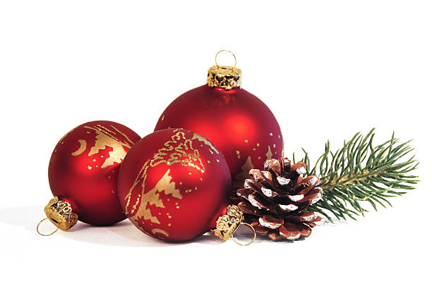 red christmas balls - kerstdecoratie stockfoto's en -beelden