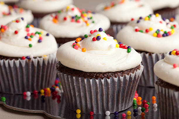 istock Chocolate gourmet cupcakes with sprinkles 514937810