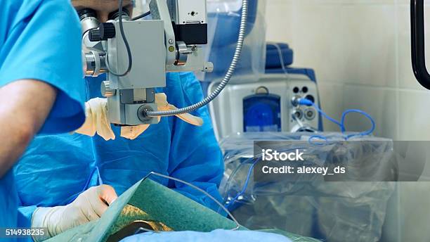 Microsurgeons Working At Operating Room Stock Photo - Download Image Now - Eye, Operating Room, Adult