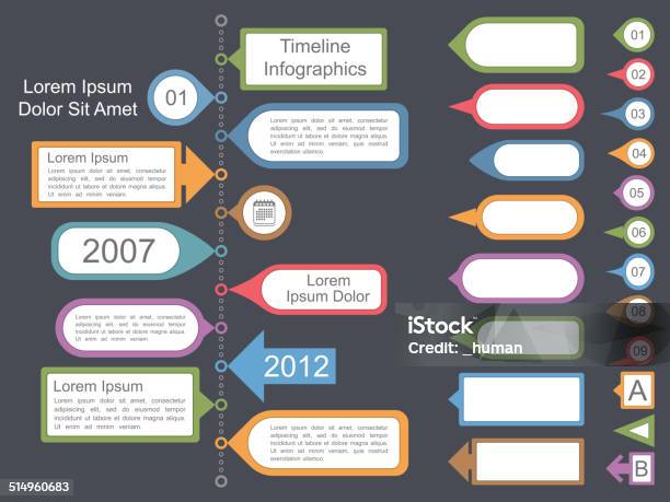 Timeline Sign Examples Timeline Infographics Stock Illustration - Download Image Now ...
